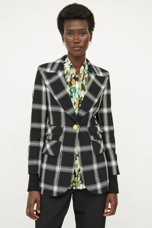 Black & Cream Peak Lapel Blazer