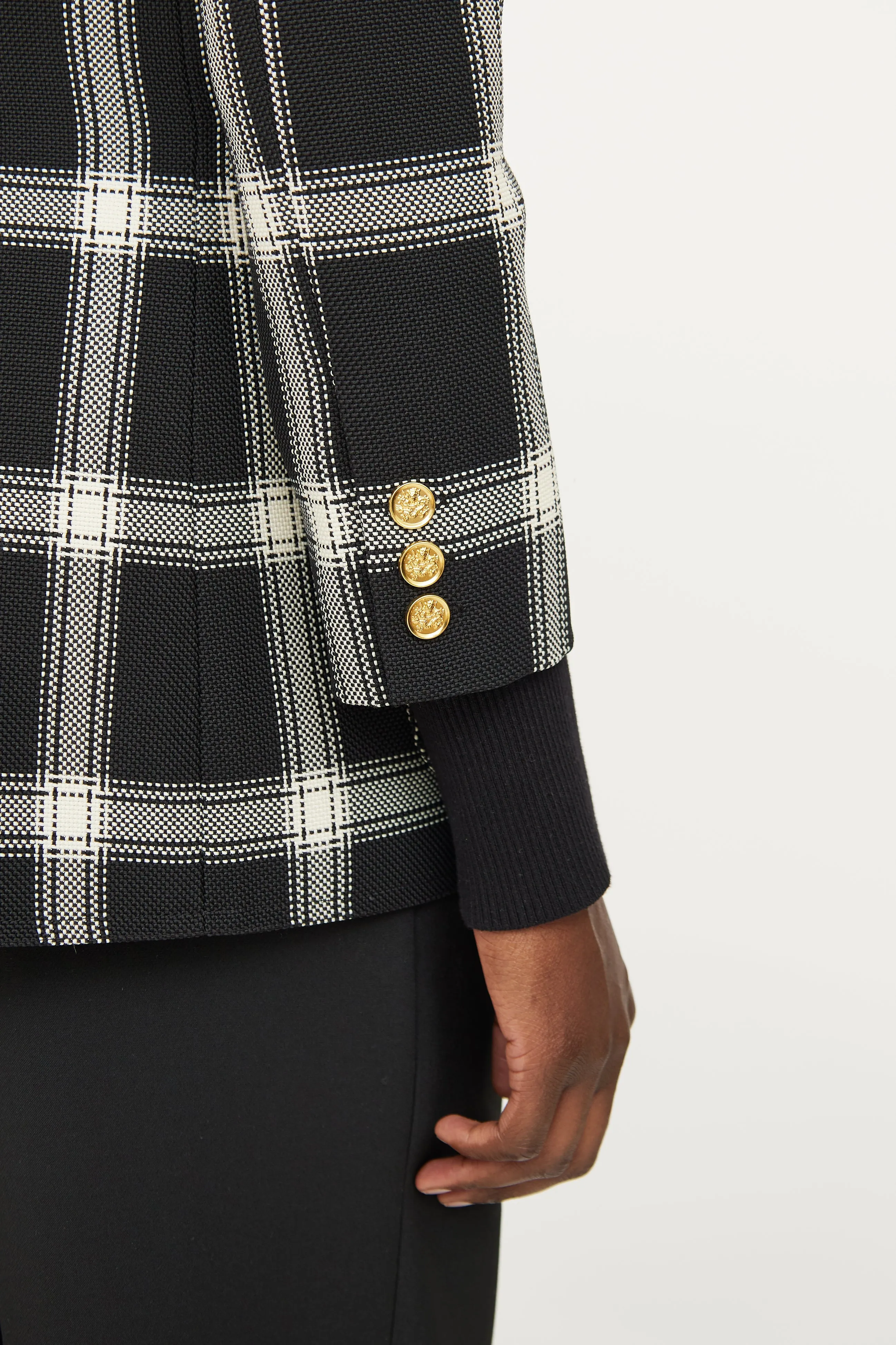 Black & Cream Peak Lapel Blazer