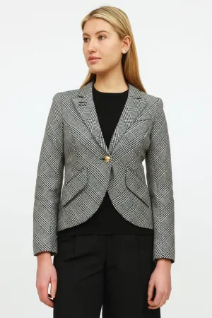 Black & White Herringbone Blazer