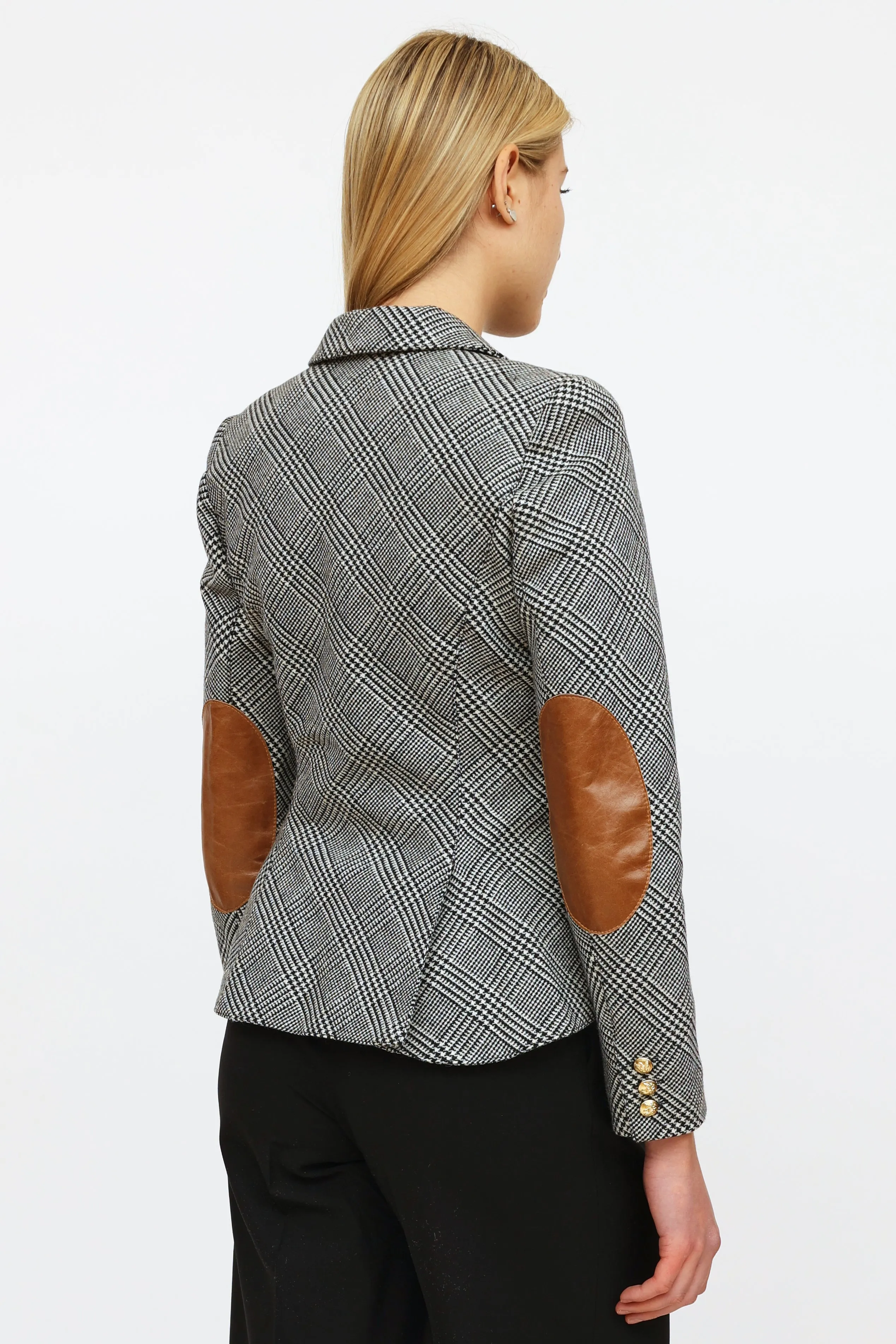 Black & White Herringbone Blazer