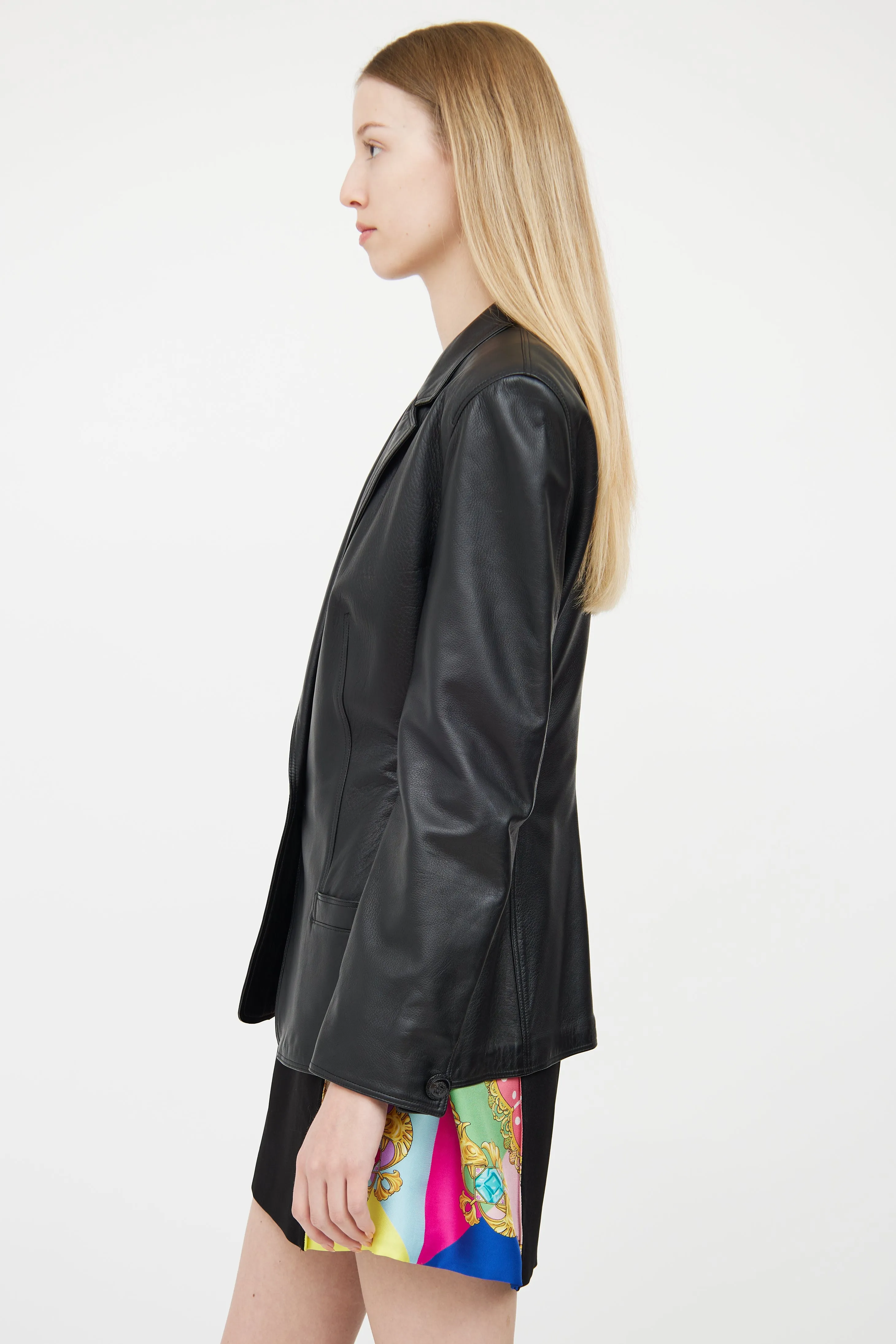 Black Leather Blazer