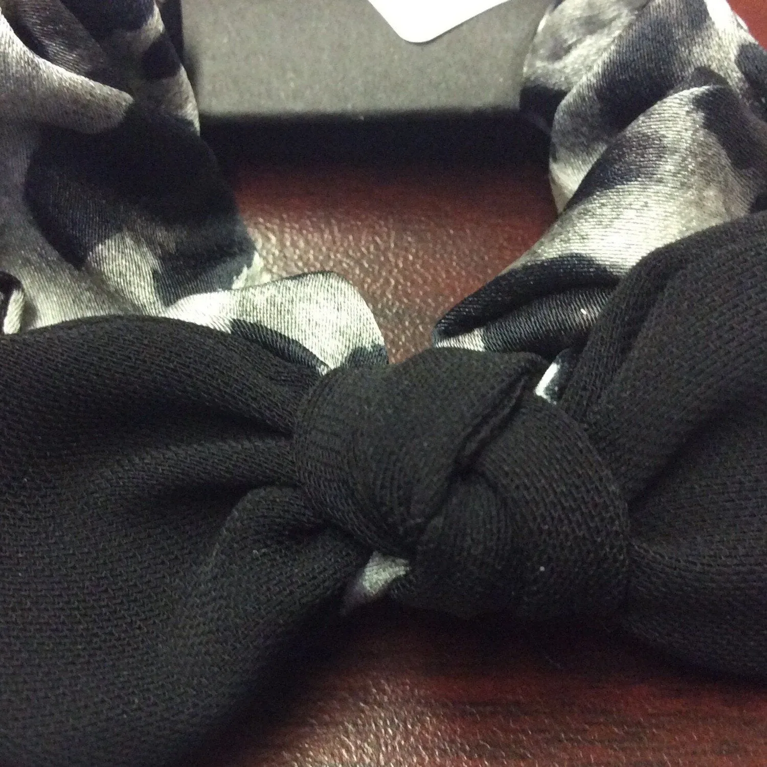 Black Leopard Bow Scrunchie