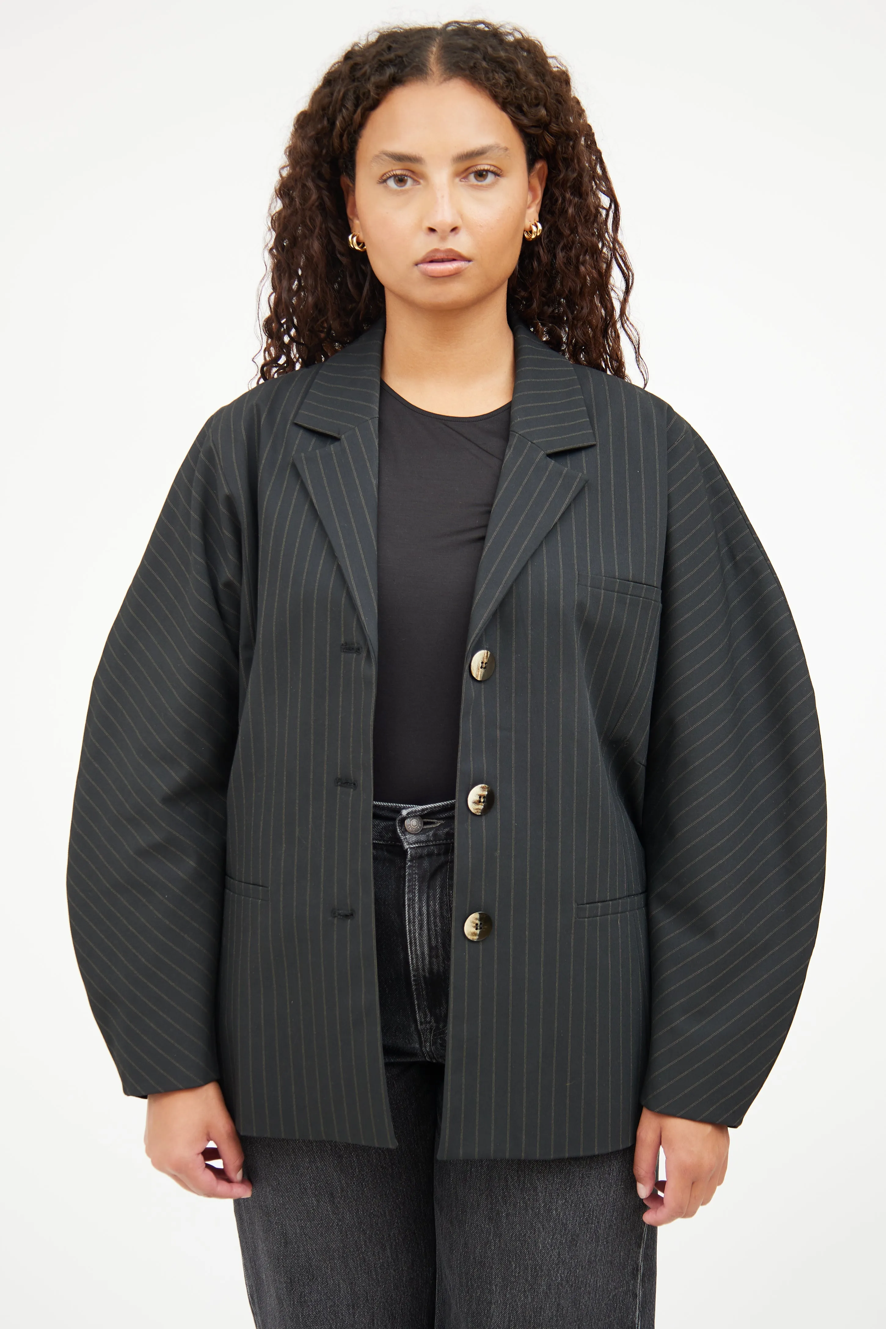 Black Pinstripe Blazer