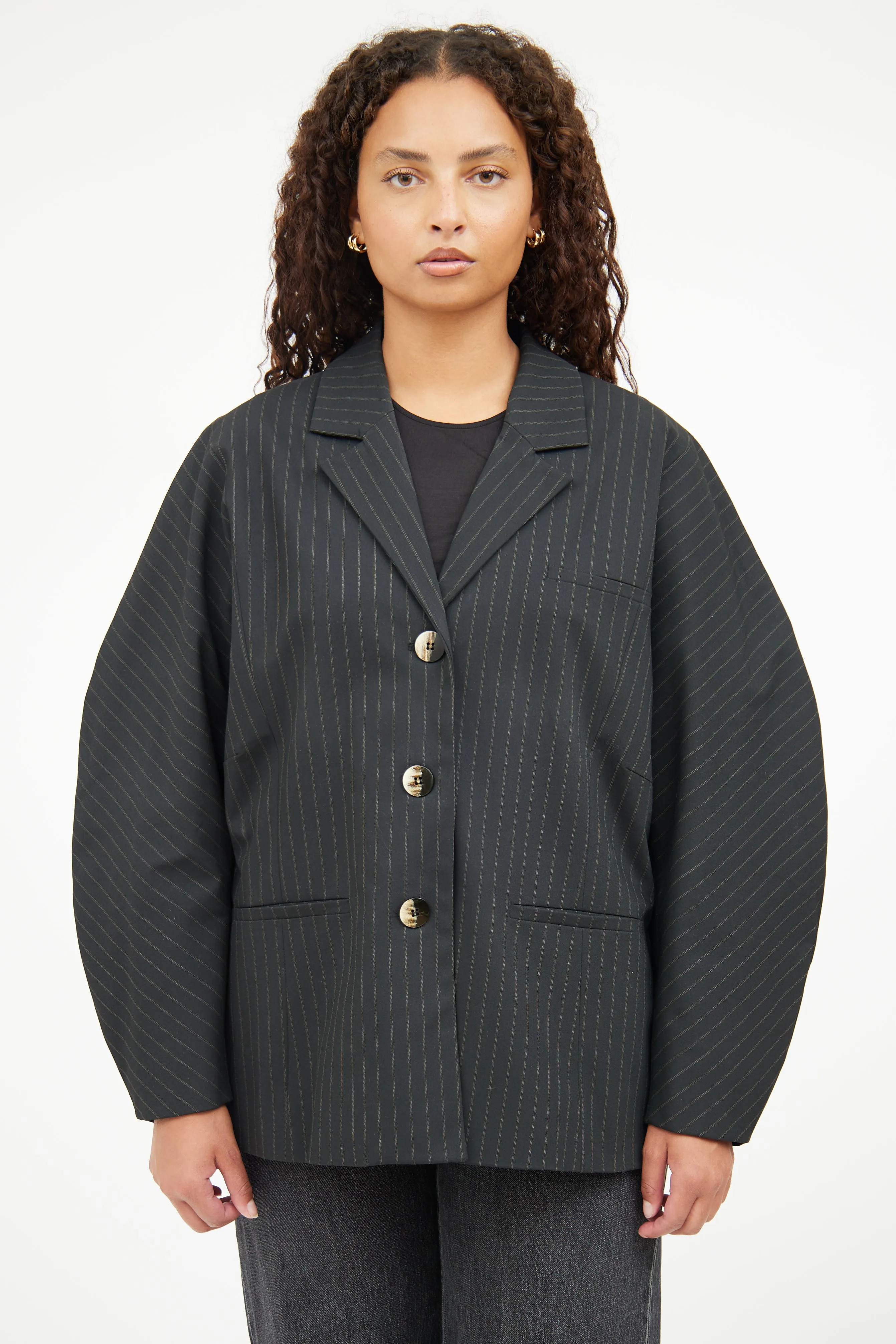 Black Pinstripe Blazer