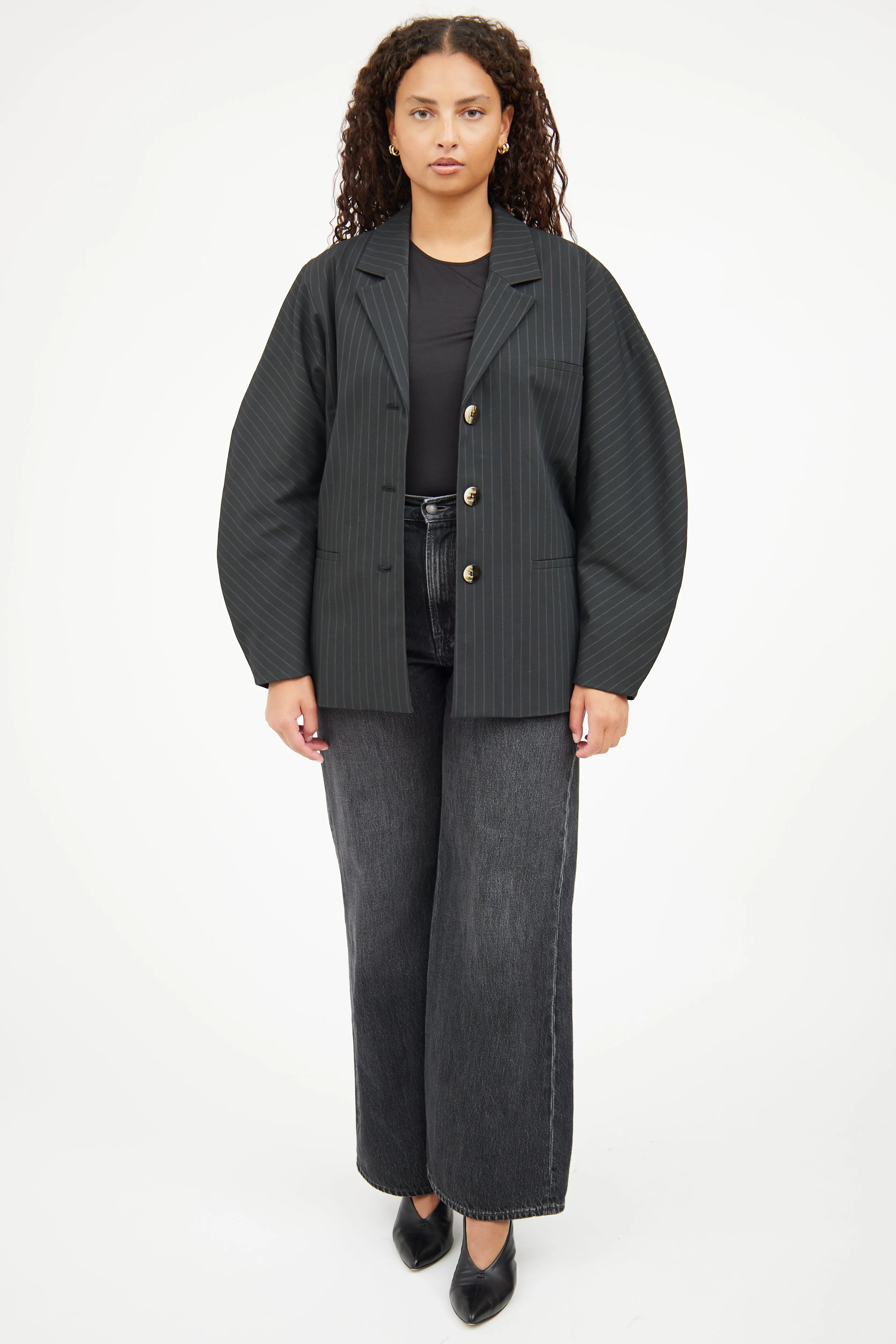 Black Pinstripe Blazer