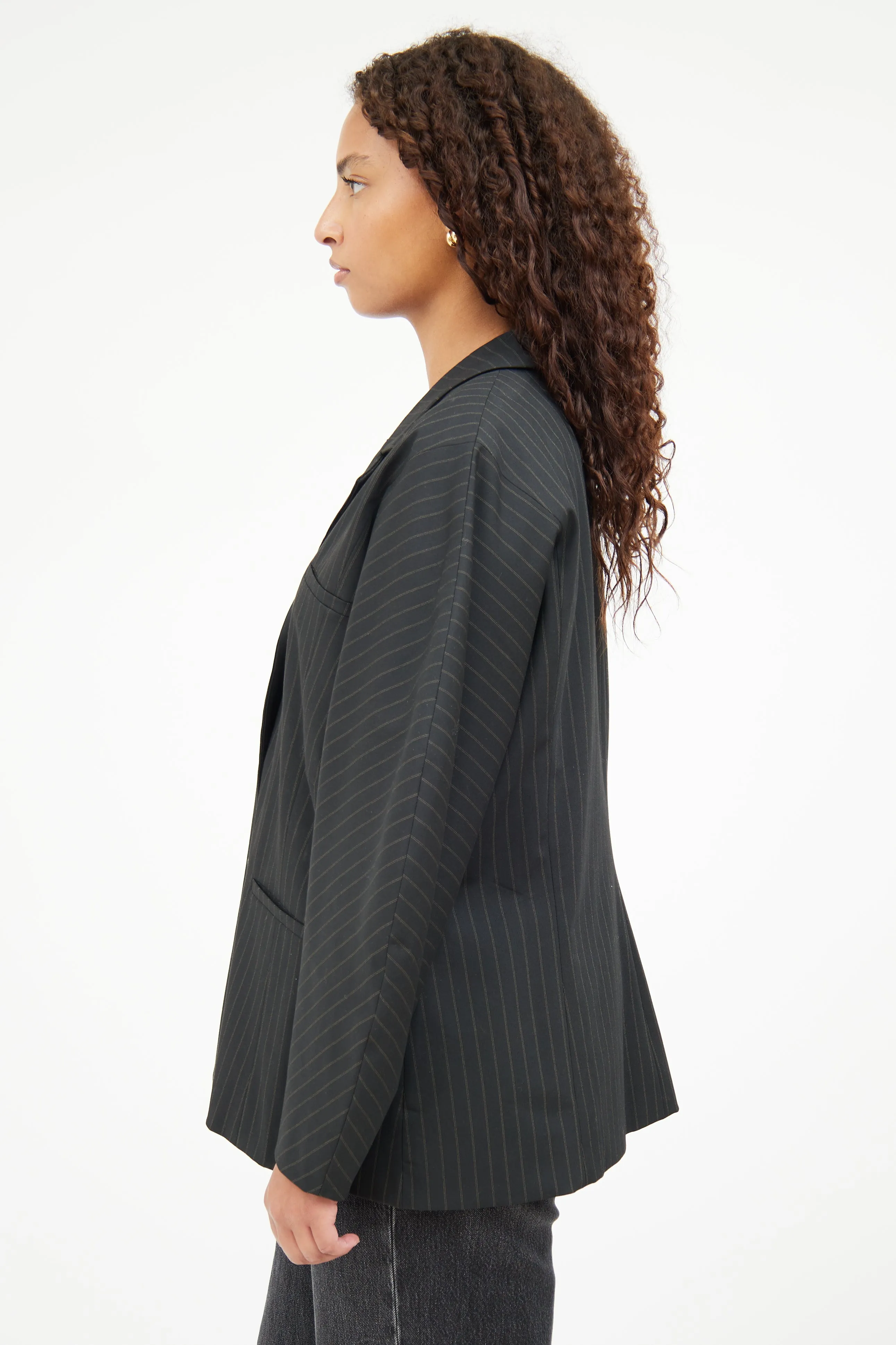 Black Pinstripe Blazer