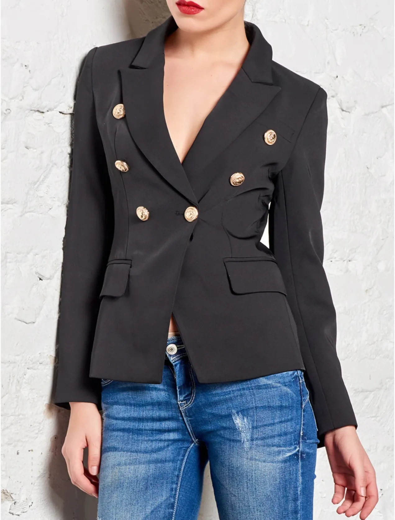 Blazer - Dames - Dubbelzijdig, Satijnen Stijl met Elegante Pasvorm