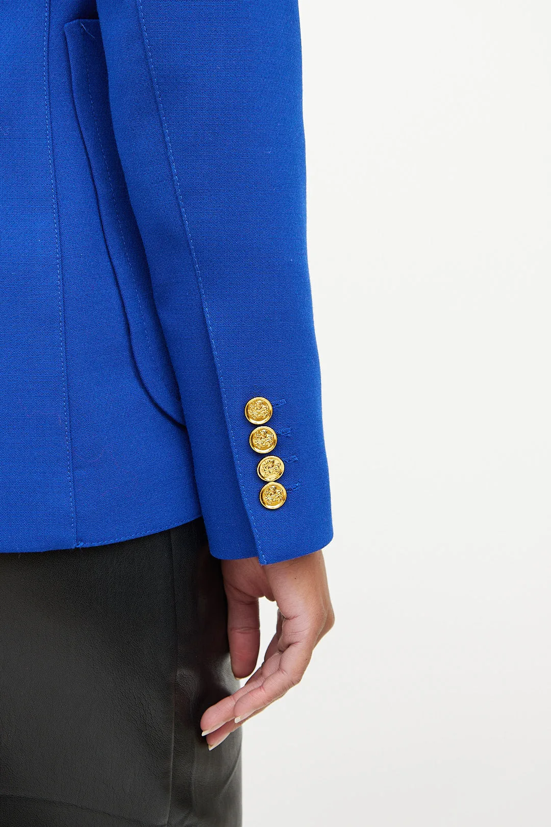 Blue Notched Lapel Blazer