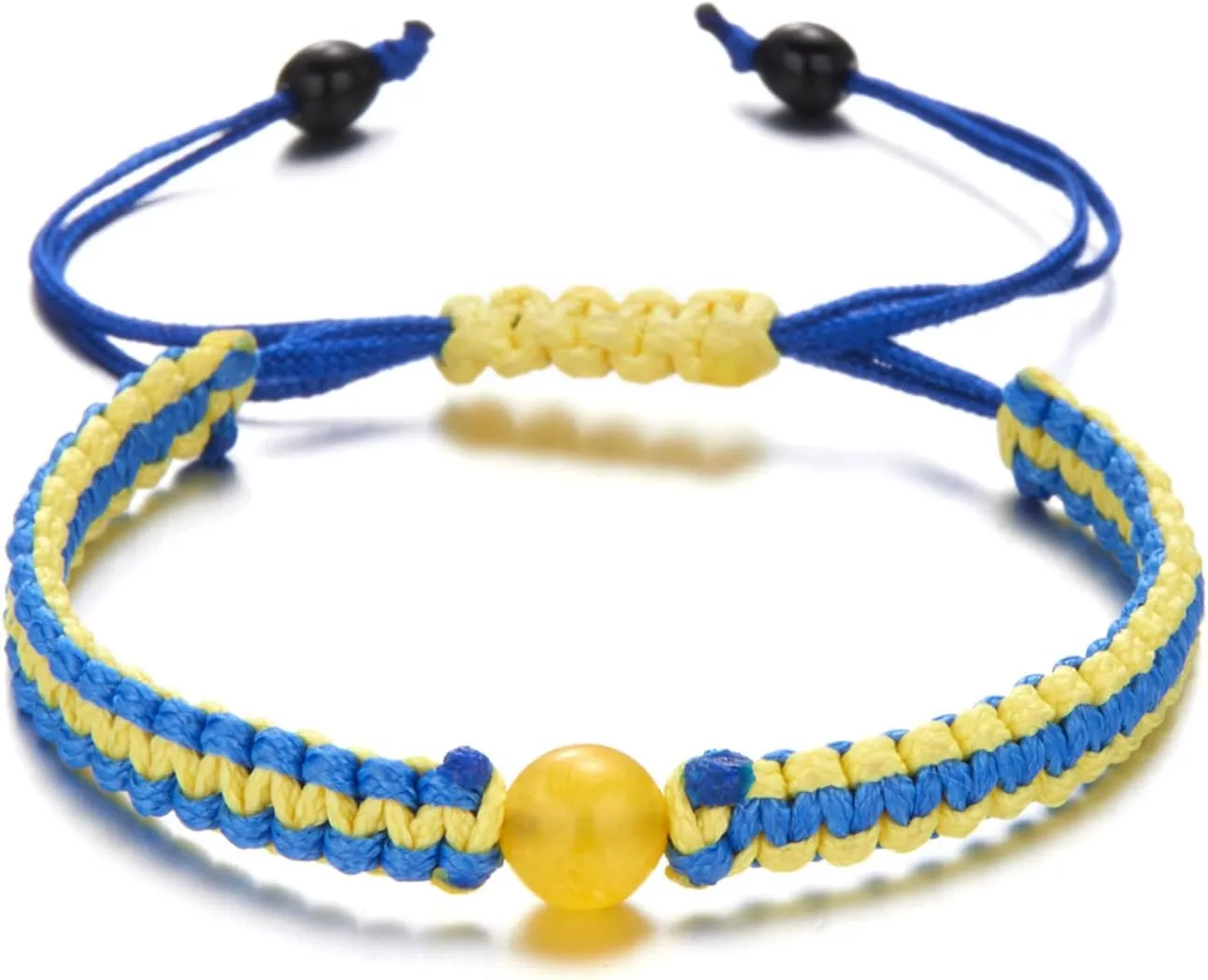 Blue Yellow Braided Bracelets Adjustable Woven Rope Charm Bracelets Handmade Wrap Bracelets Wrist Cord Bangle