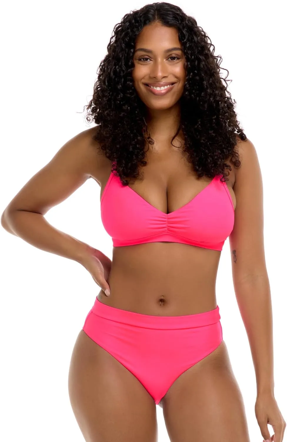 Body Glove Women's Standard Smoothies Marlee High Waist Solid Bikini Bottom Swimsuit