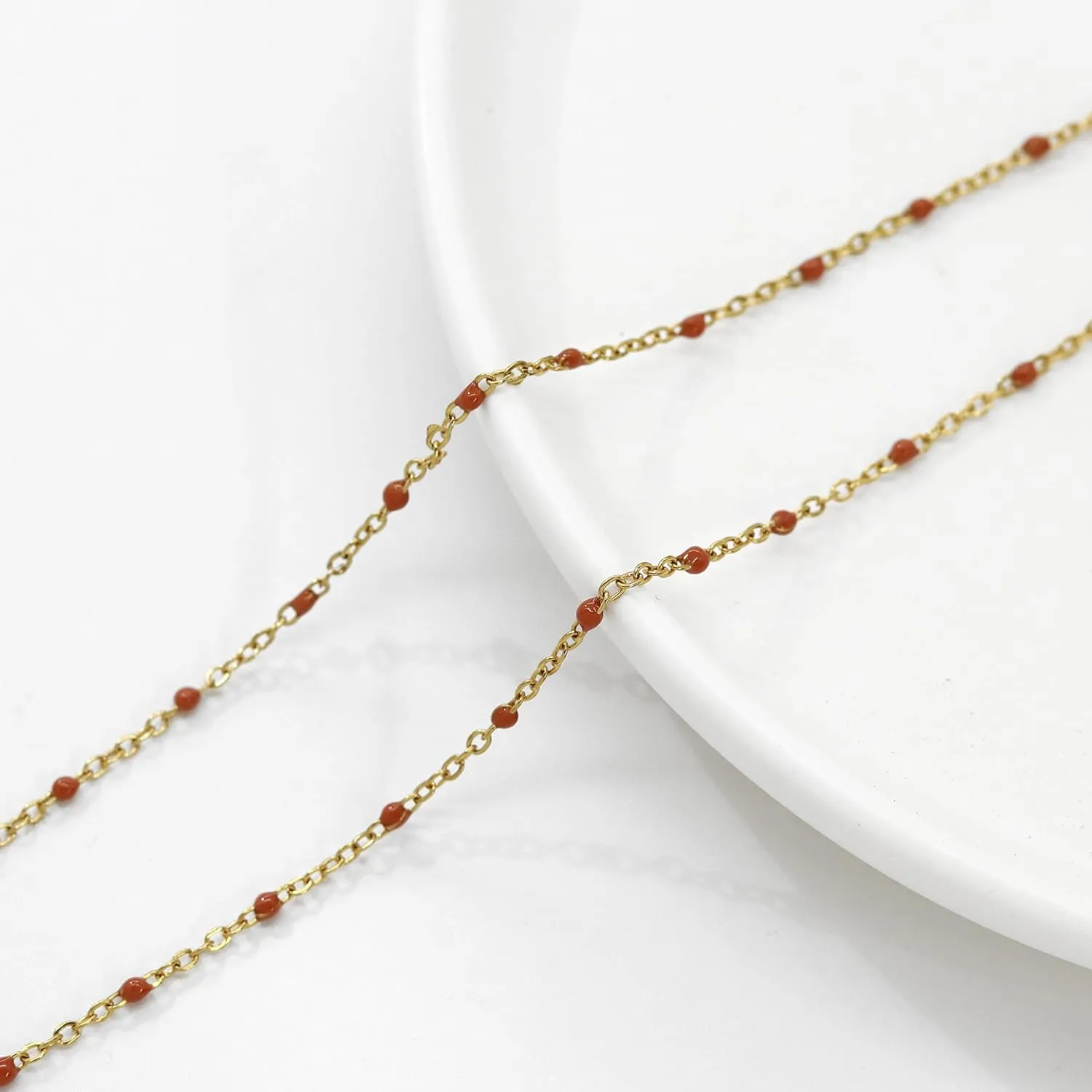 Boho Colorful Beaded Choker Necklace for Women, Rainbow Round Bead 14K Gold Plated Choker Necklace Simple Fresh Beads Beach Wedding Prom Bridal Jewelry