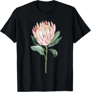 Boho Protea Blossom Flower Watercolor Botanical Garden Art T-Shirt