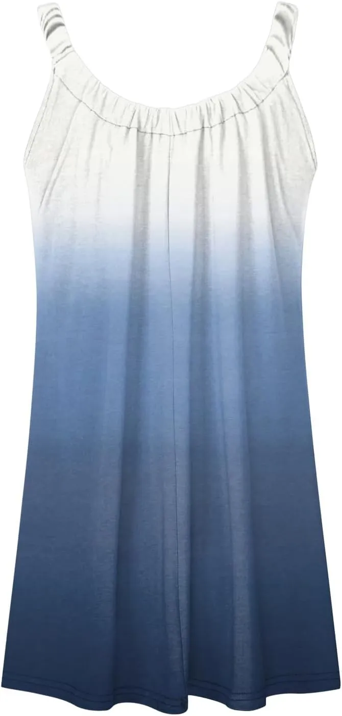 Boho Sundresses for Women, Summer Sleeveless Sun Halter Vest Beach Vacation Dresses Flattering Curvy Flowy Swing Casual Dress