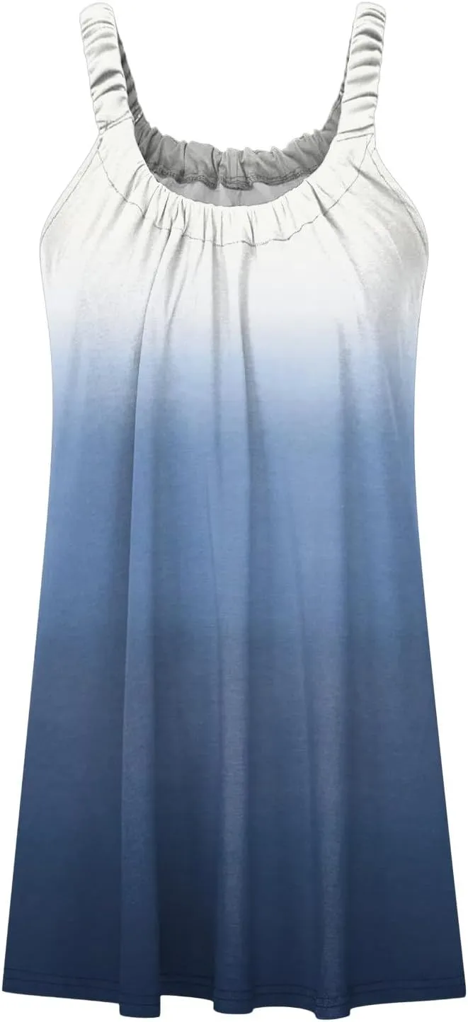 Boho Sundresses for Women, Summer Sleeveless Sun Halter Vest Beach Vacation Dresses Flattering Curvy Flowy Swing Casual Dress