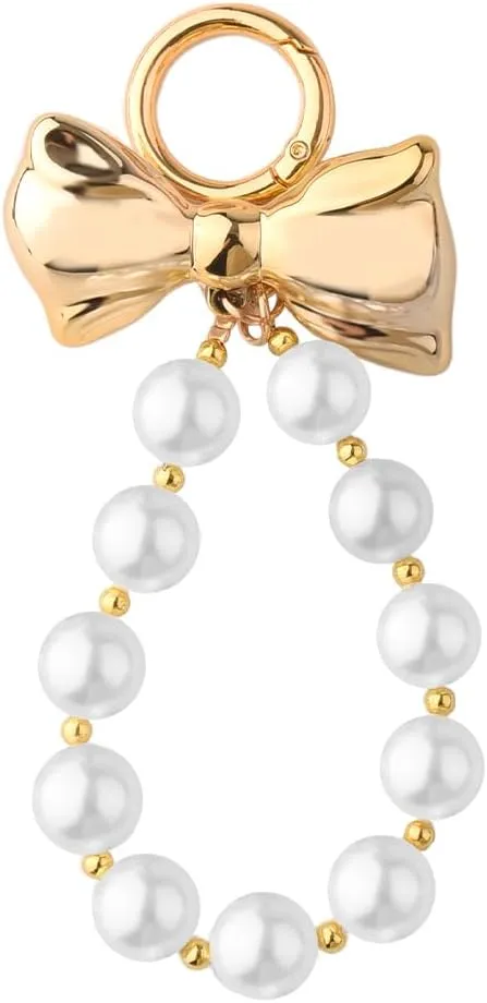 Bow Keychain for Bag Charm Big Bow Keychain for Women Bag Backpack Purse Charms Decoration Pearl Keyring of 2