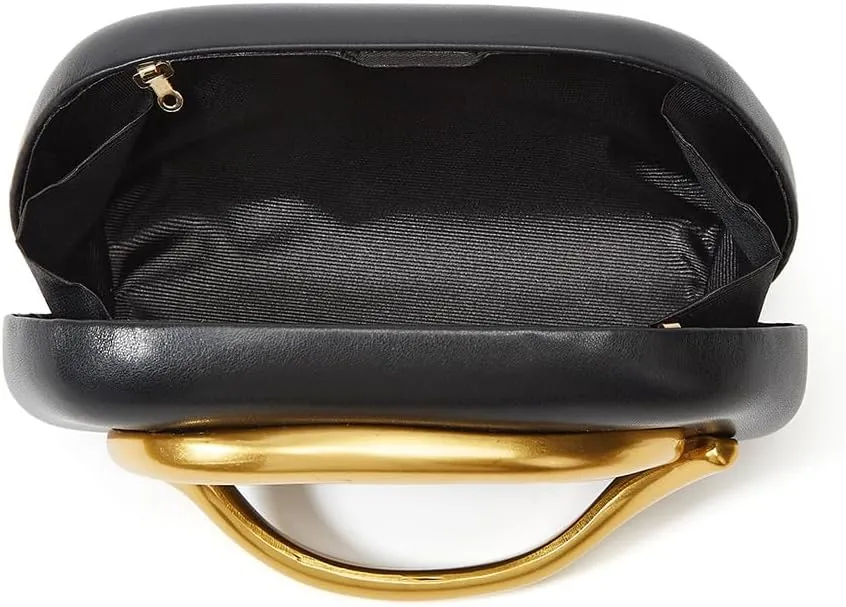 Box Clutch Purses For Women Shell Shape PU Leather Evening Handbag Gold Metal Handle Clutch Bag With Chain