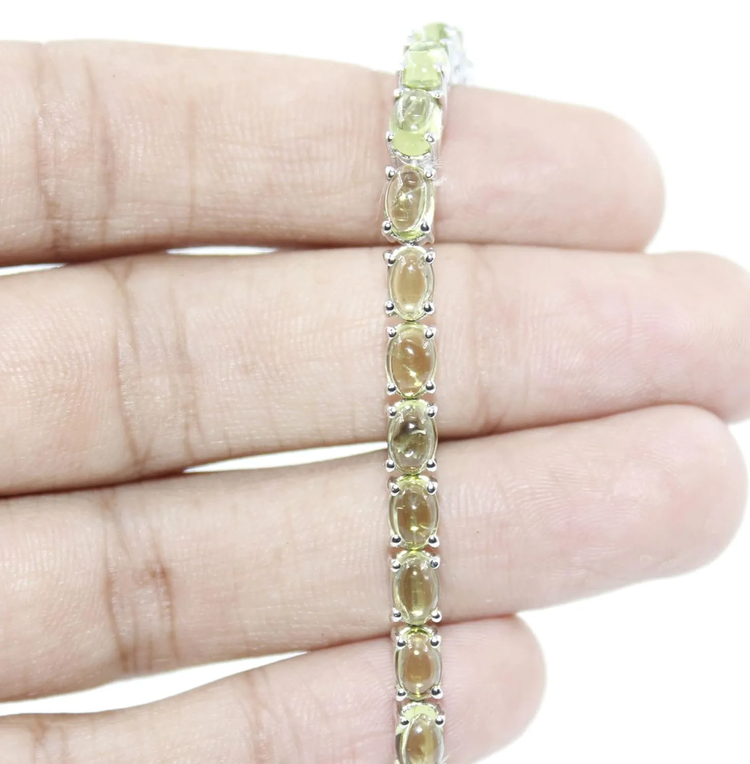Bracelet Handmade Peridot Watch Charm girls woman 6x4 mm 7in