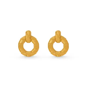 Braided Texture Doorknocker Earrings