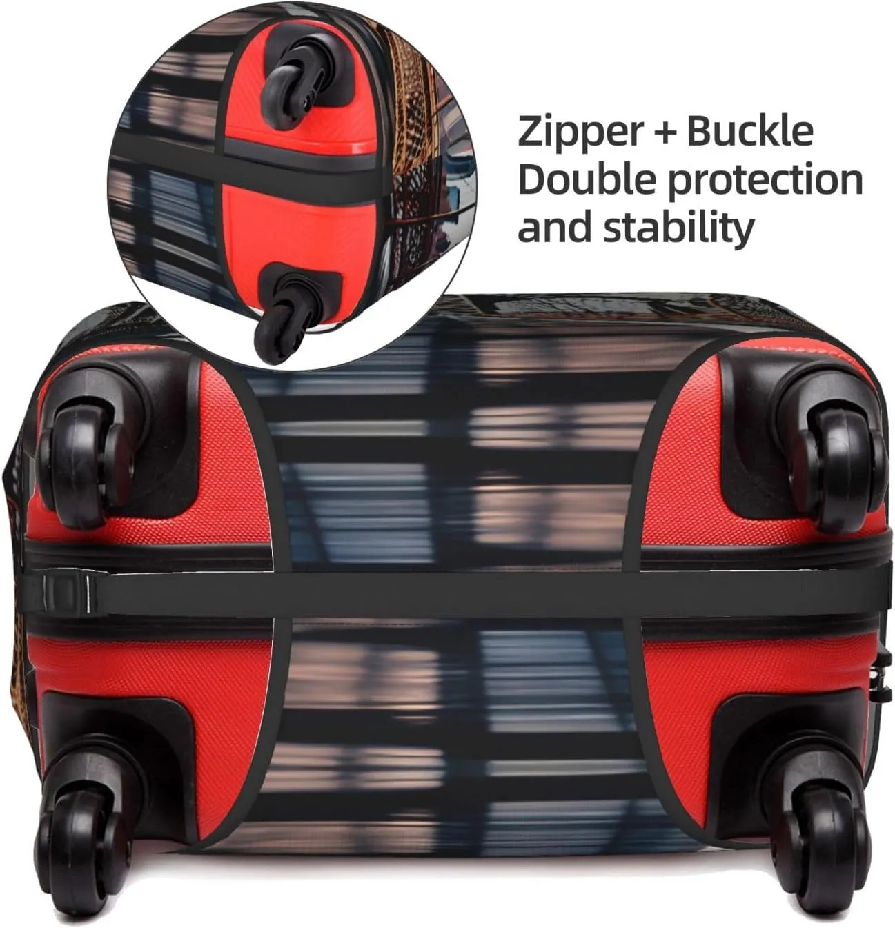 Brooklyn Bridge Print Practical Elastic Washable Travel Luggage Cover with Concealed Zipper for Suitcases