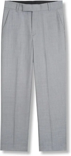 Calvin Klein Boys' Flat Suit Dress Pant, Straight Leg Fit & Hemmed Bottom, Belt Loops & Functional Front Pockets