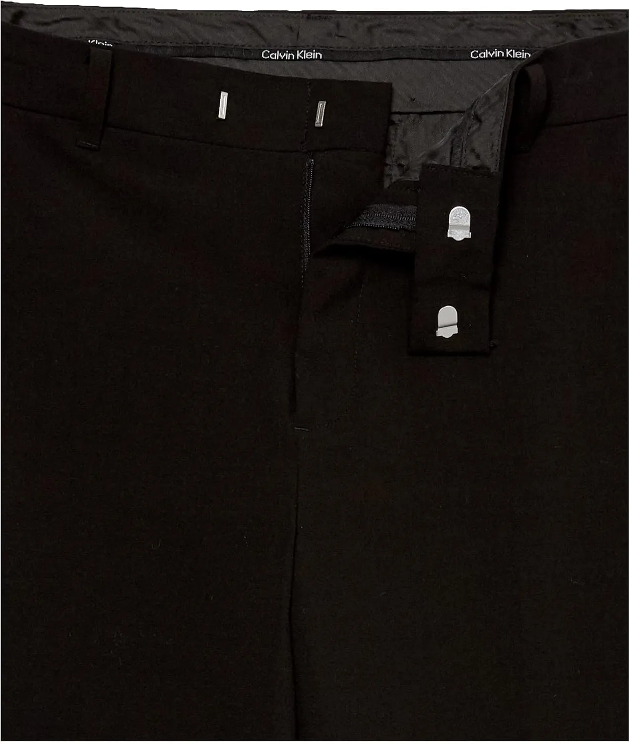 Calvin Klein Boys' Flat Suit Dress Pant, Straight Leg Fit & Hemmed Bottom, Belt Loops & Functional Front Pockets