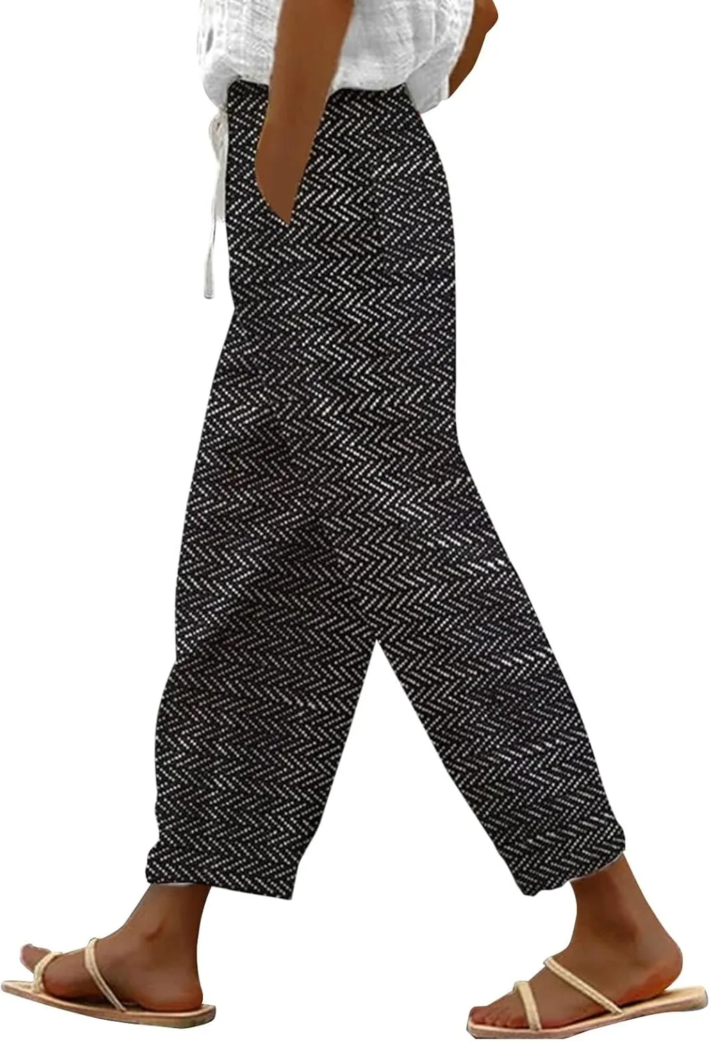 Capris Pants for Women Pants Drawstring Capri Pants with Pockets Wide Leg Cropped Pants for Women Capris Pants for