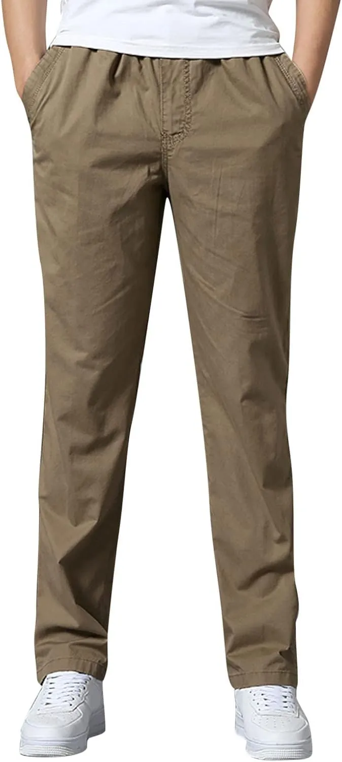 Cargo Pants for Men Relaxed Fit Elastic Bottom Men's Sports Fleece Jogger Pants Sweatpant for Men with Pockets Jogger