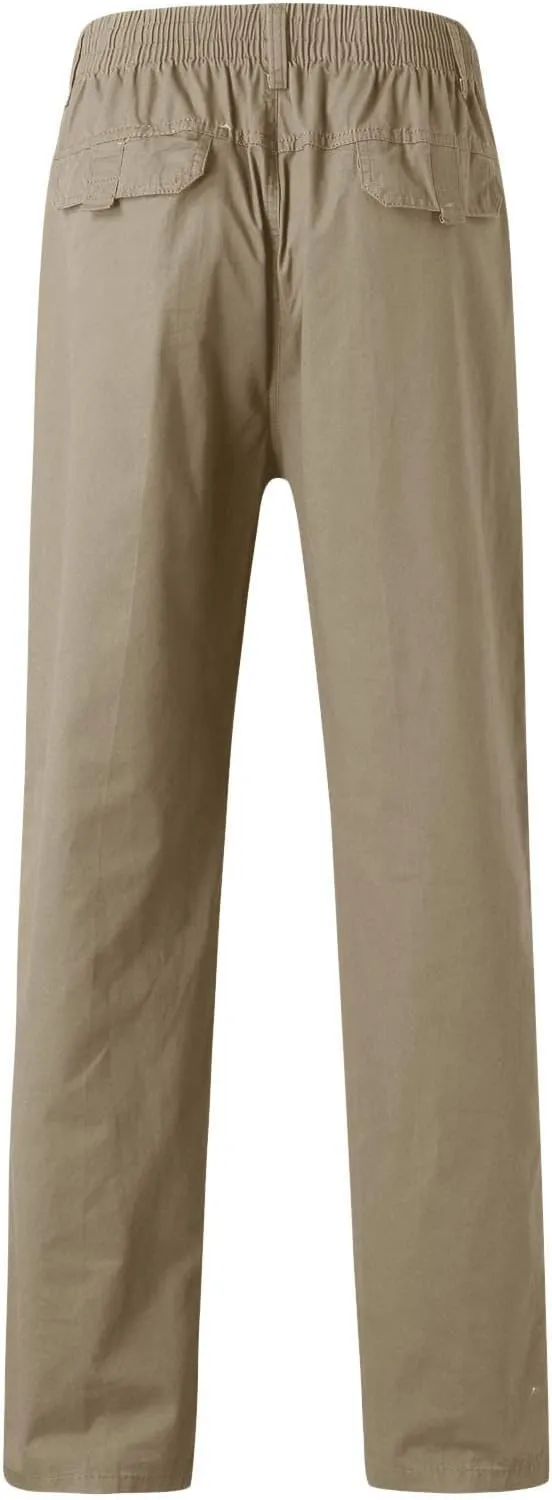 Cargo Pants for Men Relaxed Fit Elastic Bottom Men's Sports Fleece Jogger Pants Sweatpant for Men with Pockets Jogger