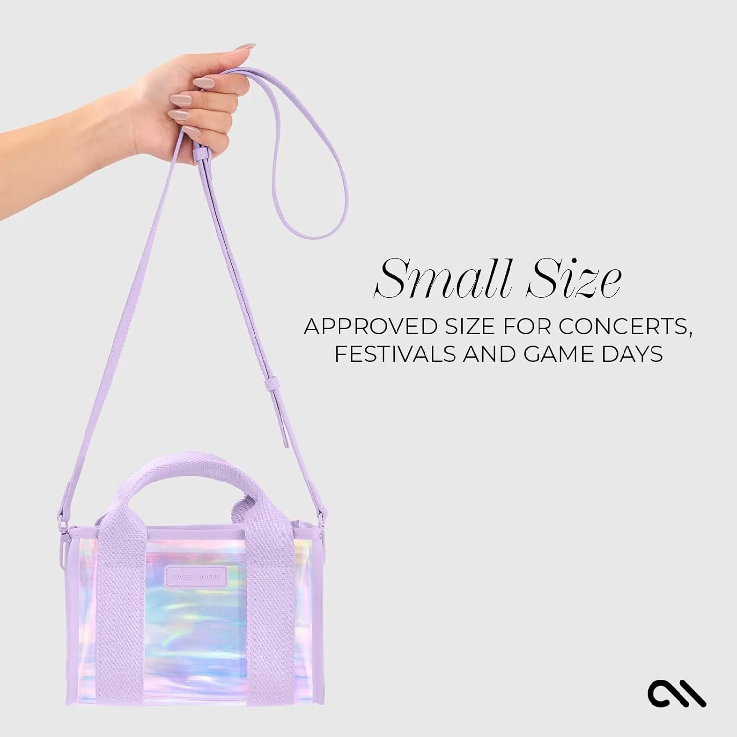 Case-Mate Soap Bubble Micro Tote Bag for Women - Iridescent Mini Purse with Jacquard Crossbody Strap - Small Handbag - Water-Resistant Clear Tote Bag for Keys, Phone, Wallet and Sunglasses