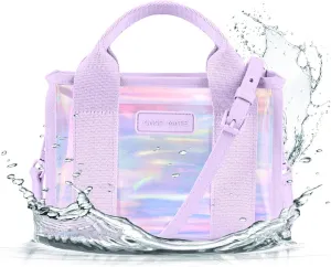 Case-Mate Soap Bubble Micro Tote Bag for Women - Iridescent Mini Purse with Jacquard Crossbody Strap - Small Handbag - Water-Resistant Clear Tote Bag for Keys, Phone, Wallet and Sunglasses