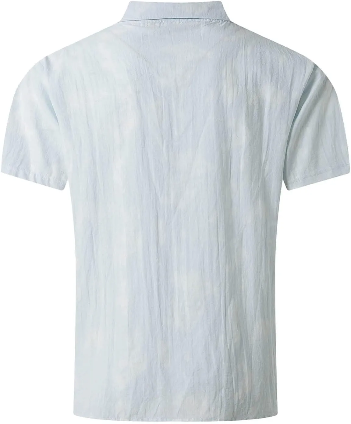 Cathalem Mens Linen Shirt Guayabera Cuban Short Sleeve Button Down Cotton Summer Beach Hippie Shirts Mexican Shirts for Men