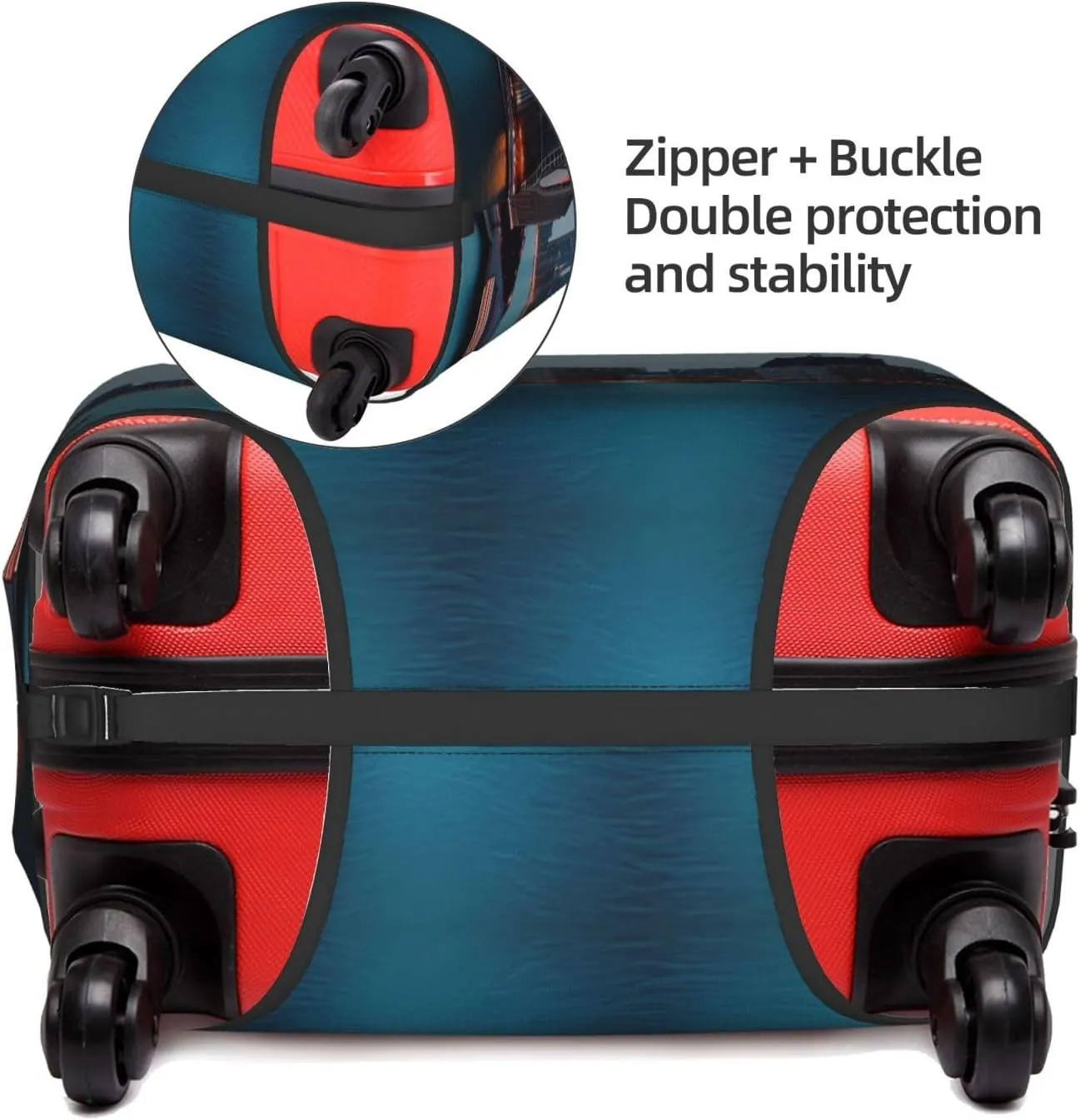 Chicago Print Practical Elastic Washable Travel Luggage Cover with Concealed Zipper for Suitcases