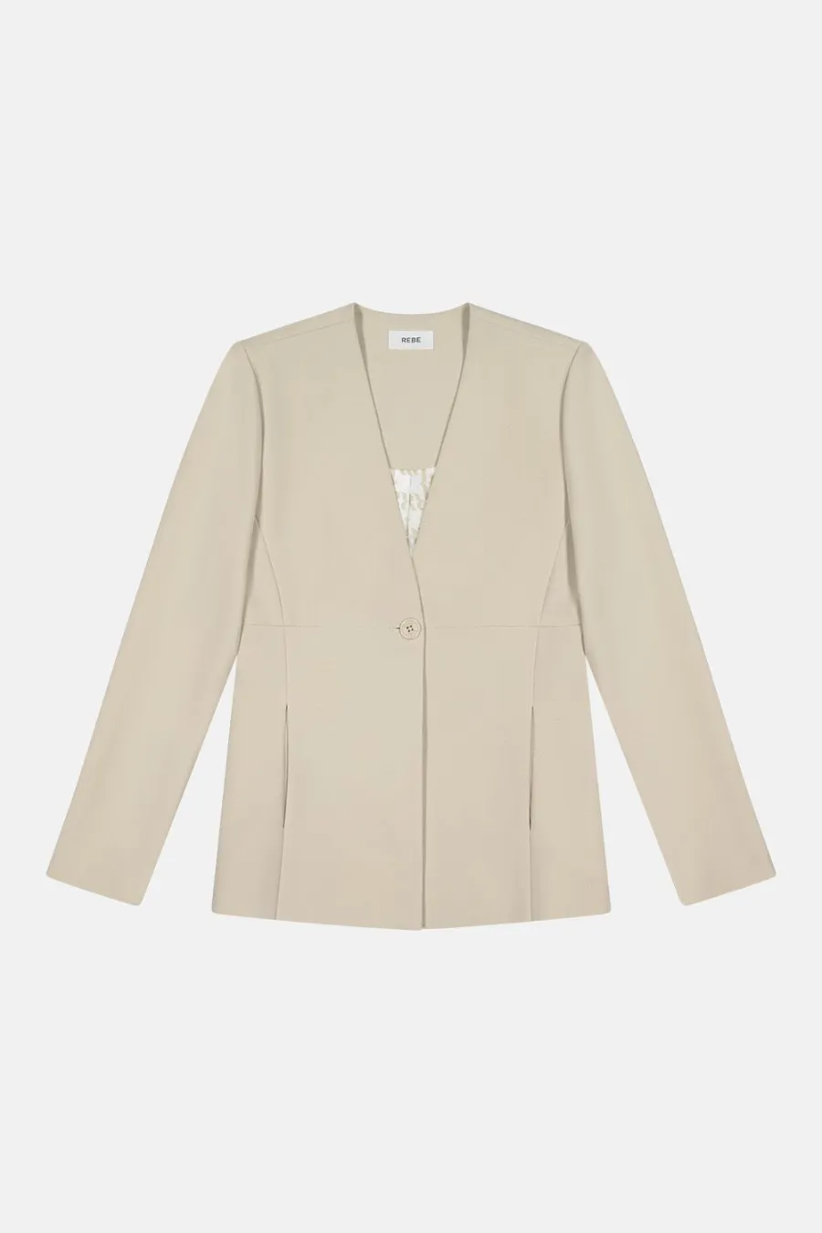 Collarless Blazer Sand