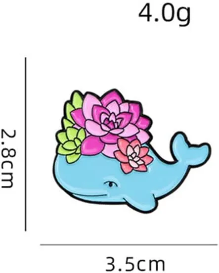Colored Whale Brooch Rocket Ship Badge Fan Cosplay Jewelry Video Game Peripheral Gifts Drip Oil Painted Enamel Pins Suitable for Hats Jackets Canvas Bags
