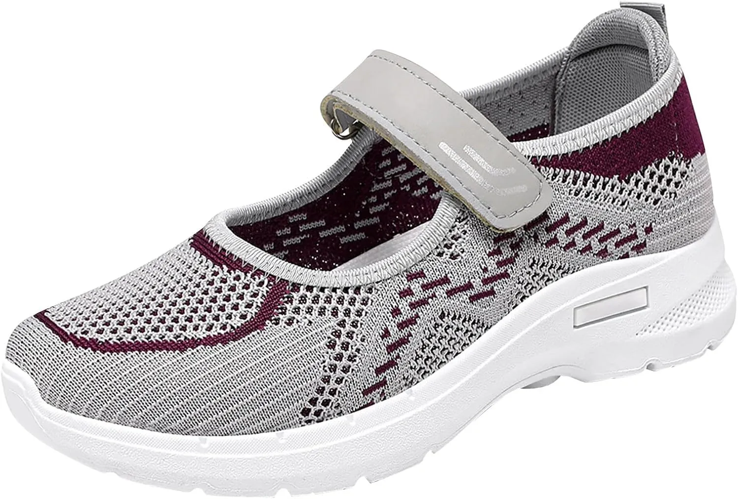 Comfortable Women's Sneakers Breathable Woven Slip On Foam Shoes with Waterproof and Warm Design (6.5 UK Gray)