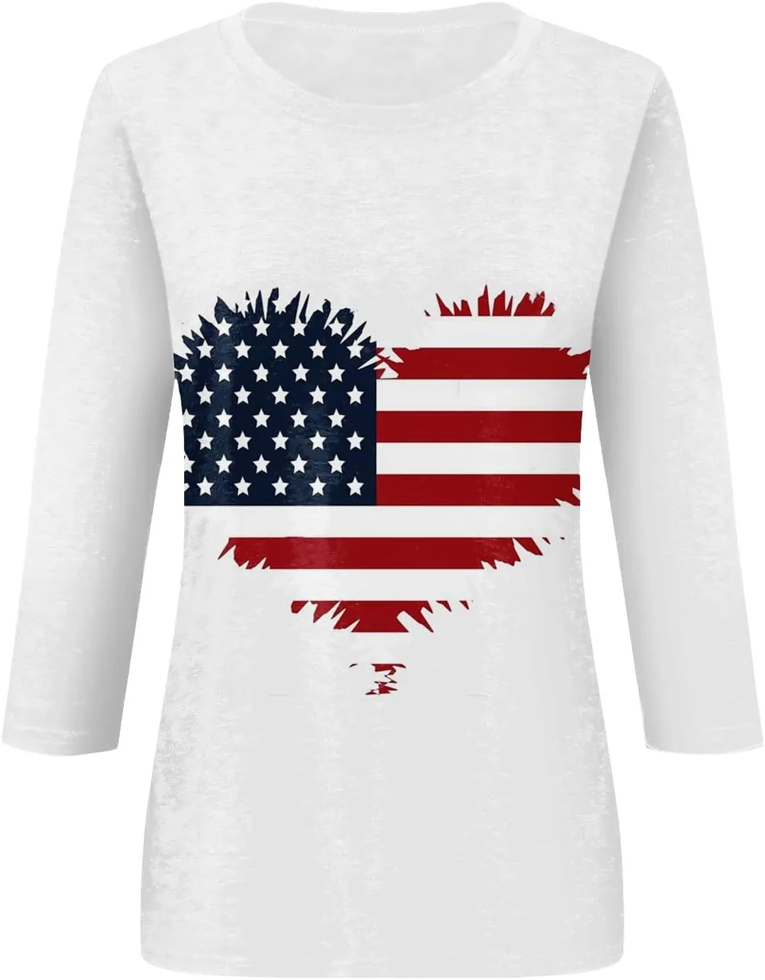 COTECRAM Womens Casual 3/4 Lenght Sleeve Tops Trendy Loose Shirts Crewneck Printed Cute Blouse Graphic Tees Tunics