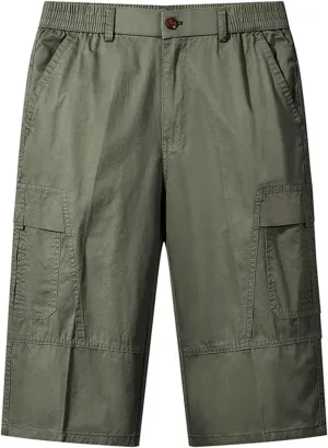 Cotton Relaxed Pants for Men Solid Colour Lounge Pants Classic Beach Pants Outdoor Cargo Pants Summer Capri Pants