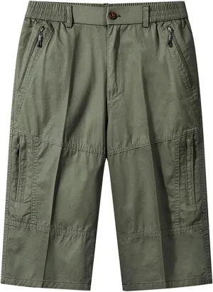 Cotton Relaxed Pants for Men Solid Colour Lounge Pants Classic Beach Pants Outdoor Cargo Pants Summer Capri Pants