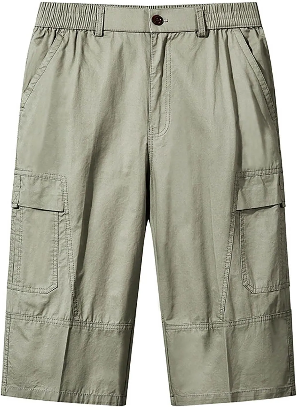 Cotton Relaxed Pants for Men Solid Colour Lounge Pants Classic Beach Pants Outdoor Cargo Pants Summer Capri Pants