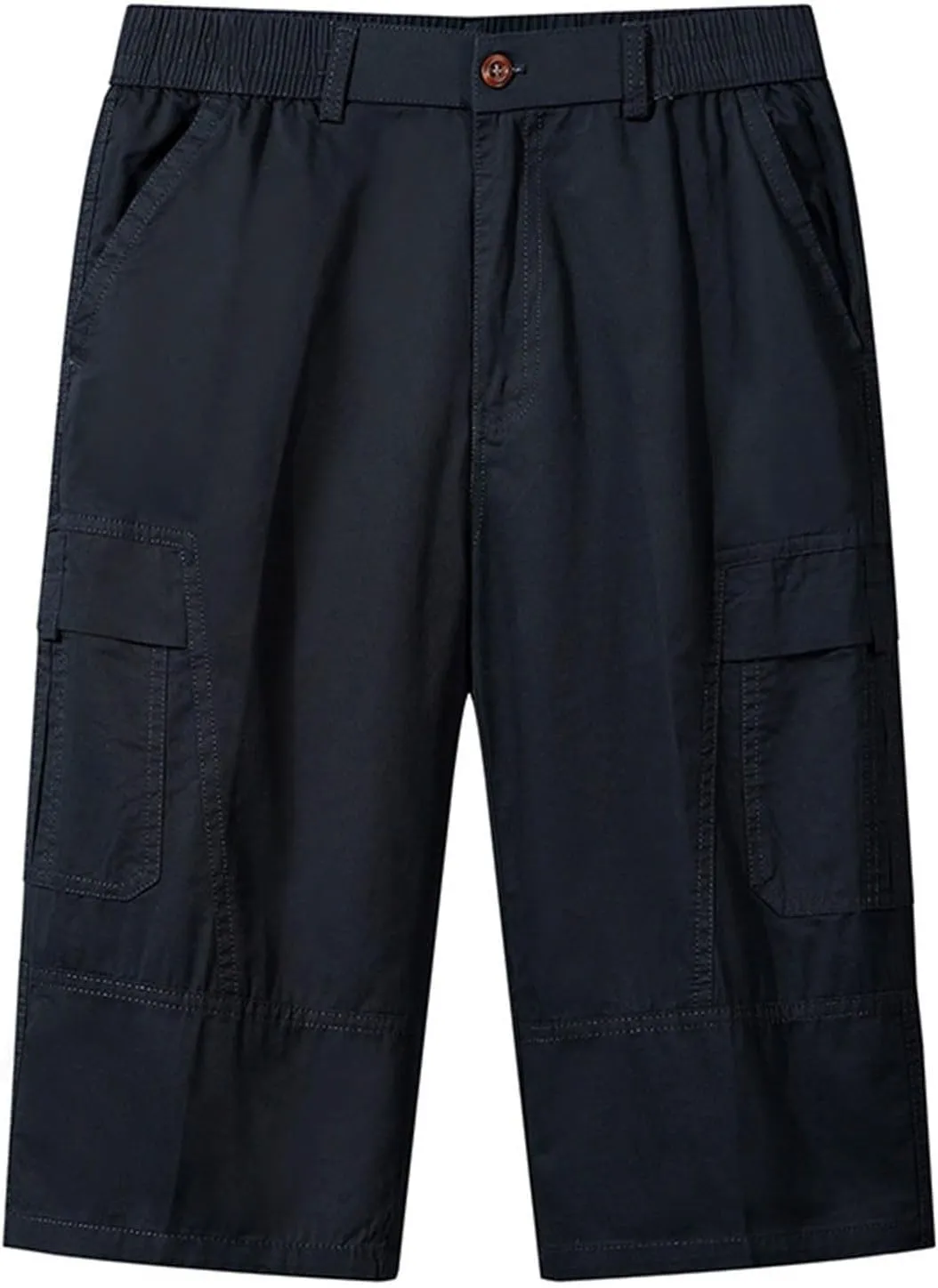 Cotton Relaxed Pants for Men Solid Colour Lounge Pants Classic Beach Pants Outdoor Cargo Pants Summer Capri Pants