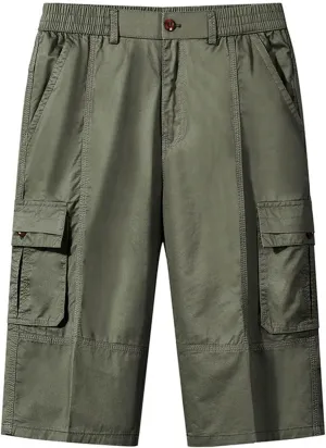 Cotton Relaxed Pants for Men Solid Colour Lounge Pants Classic Beach Pants Outdoor Cargo Pants Summer Capri Pants