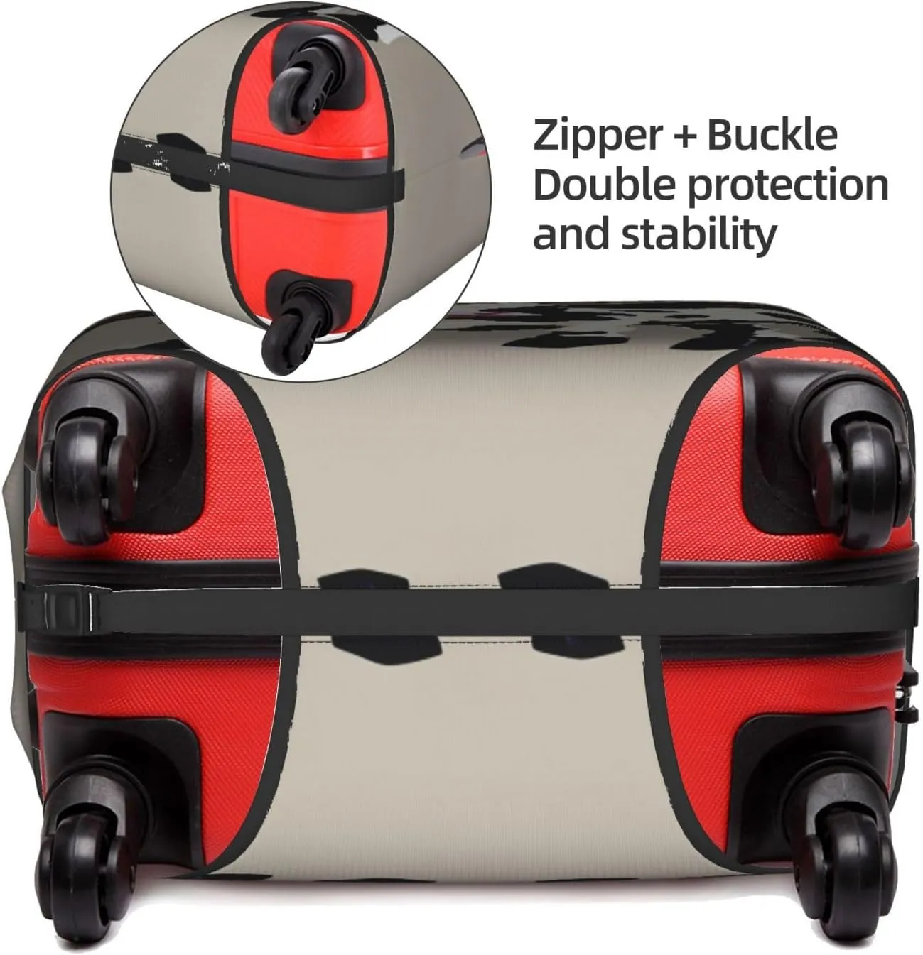 Cow black spot Print Practical Elastic Washable Travel Luggage Cover with Concealed Zipper for Suitcases