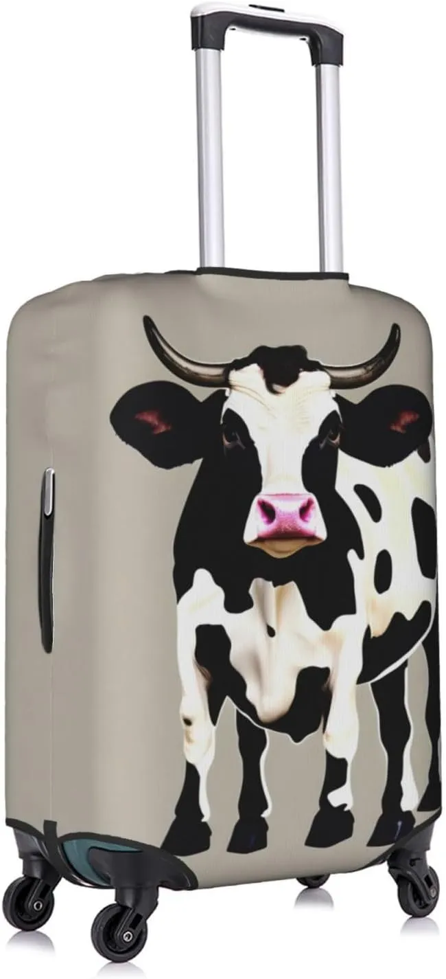 Cow black spot Print Practical Elastic Washable Travel Luggage Cover with Concealed Zipper for Suitcases