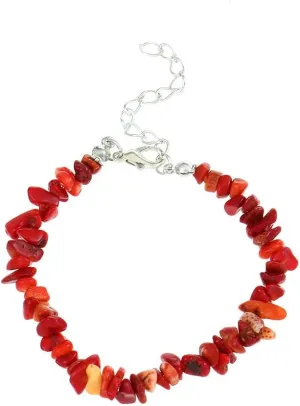 Crystals Chip Bracelets for Women Natural Gemstone Healing Crystal Stretch Bracelets Colorful Gravel Bead Bracelets Irregular Chips Beads Bracelet Reiki Beaded Bracelets Gifts