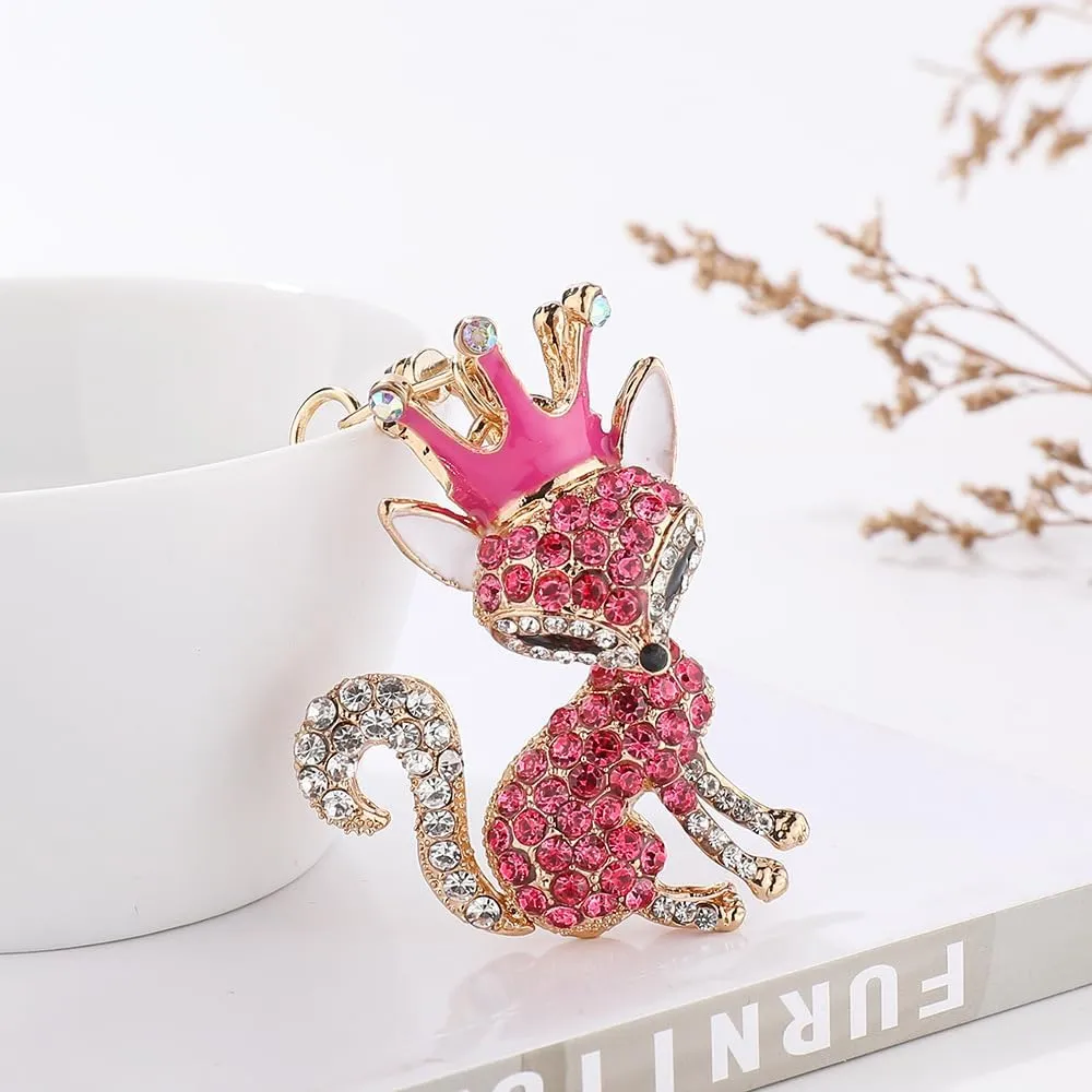 Cute Animal BlingBling Crystals Keychain Animal Charm Keyring Car Bag Wallet Purse Handbags Cars Key Pendant Decor