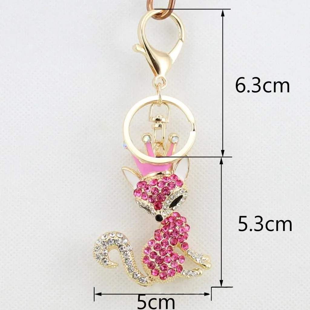 Cute Animal BlingBling Crystals Keychain Animal Charm Keyring Car Bag Wallet Purse Handbags Cars Key Pendant Decor
