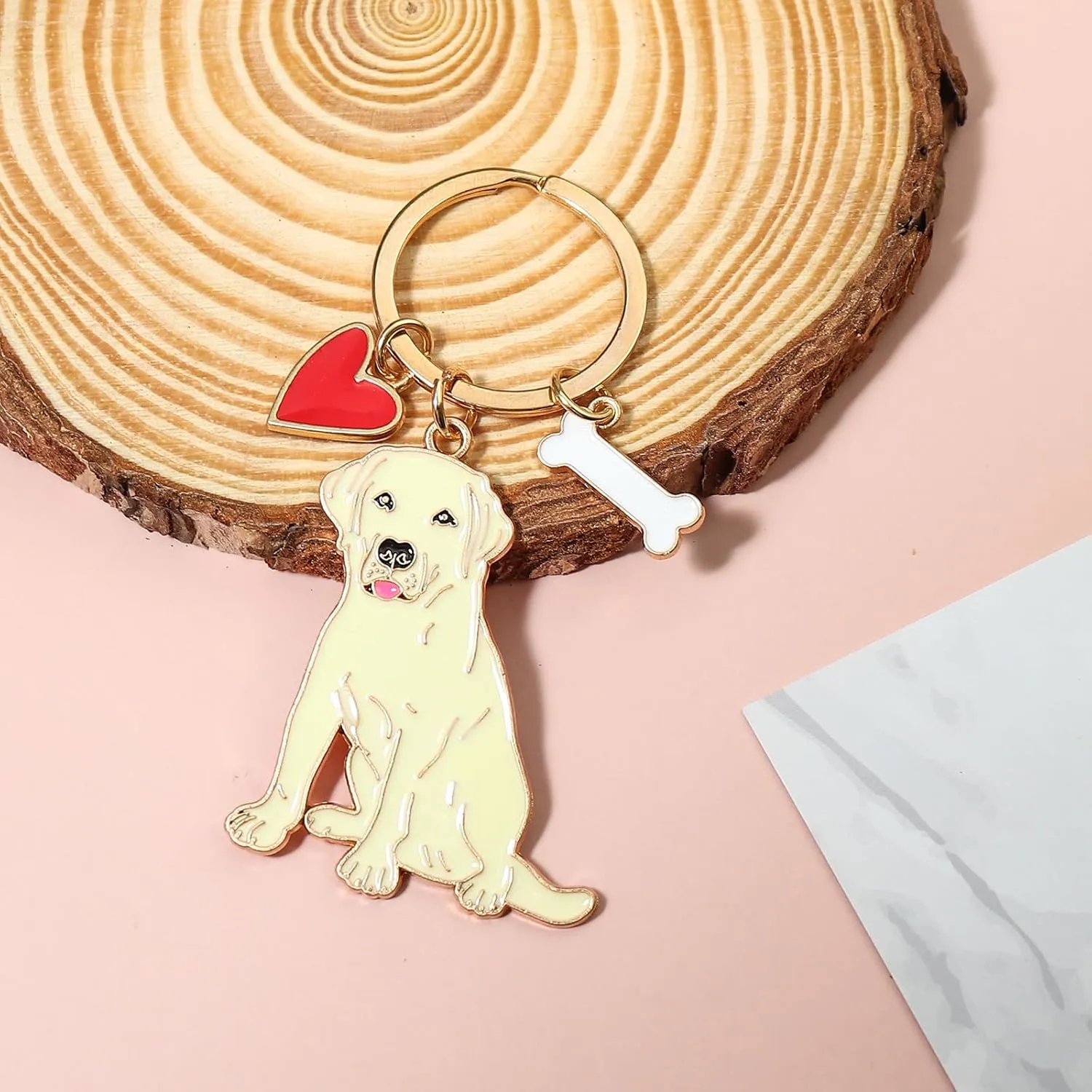 Cute Puppy Dog Keychain Golden Retriever Key Charm Keychain Pet Lover Keyring Gift
