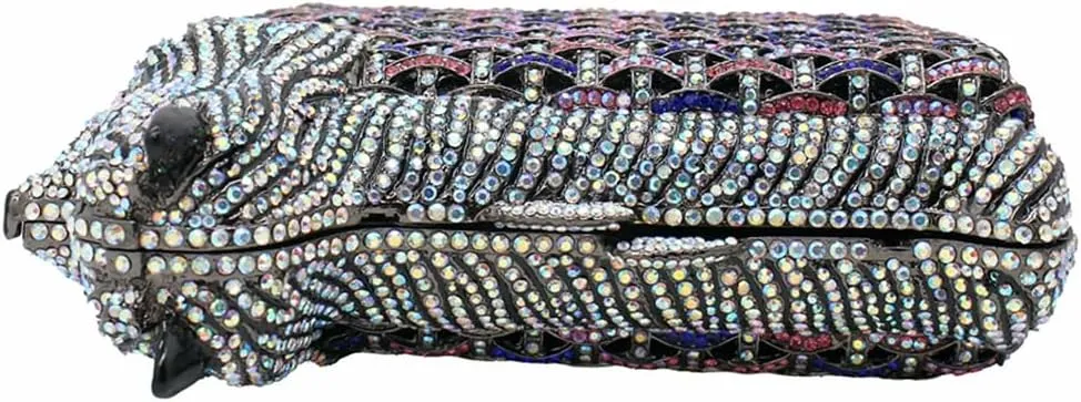 Cute Puppy Evening Bag for Women Rhinestone Clutch Purse Animal Crystal Clutch Poodle Dog Wedding Handbag for Party