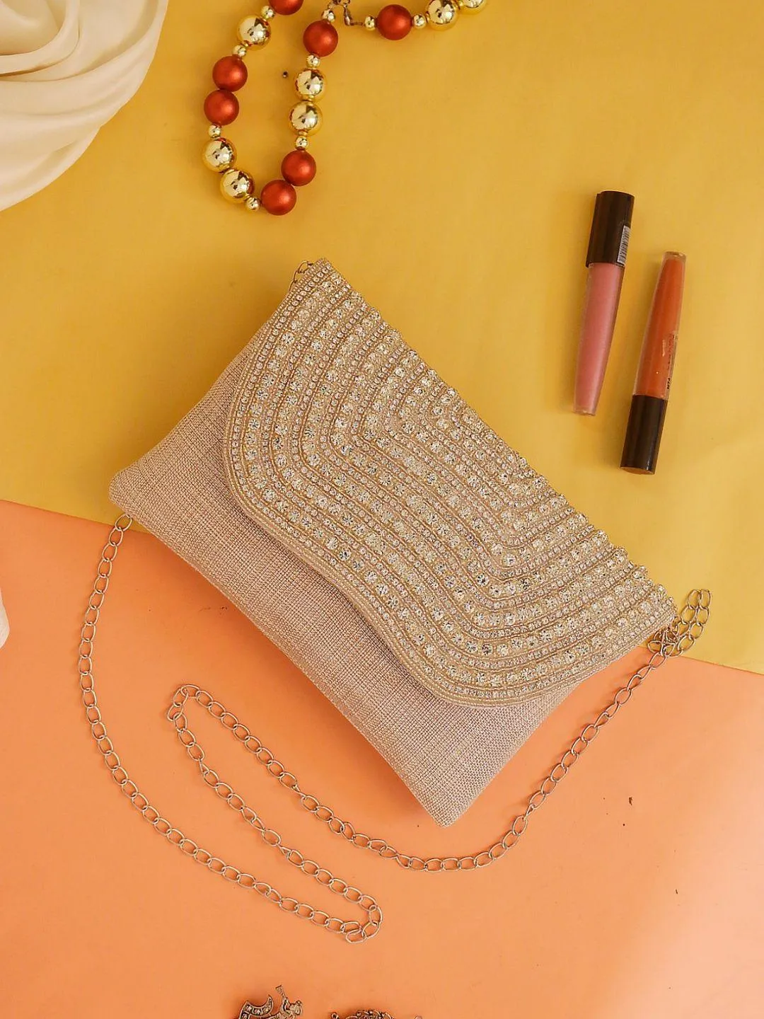 Designer Jute Fabric Clutch Bags