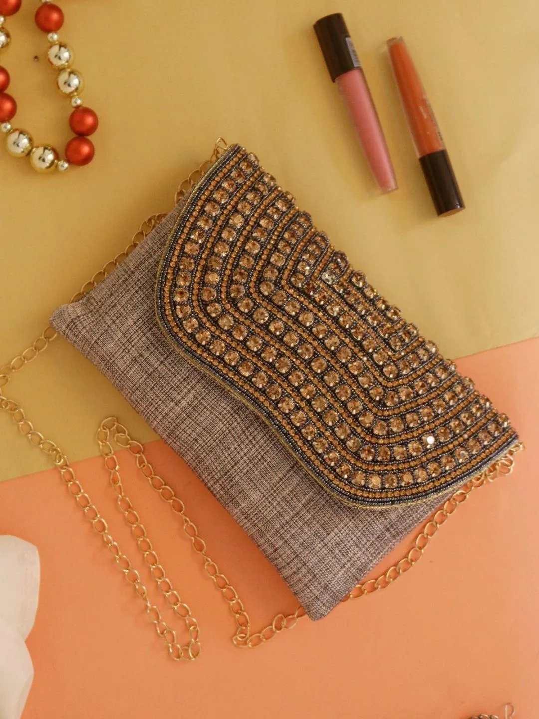 Designer Jute Fabric Clutch Bags